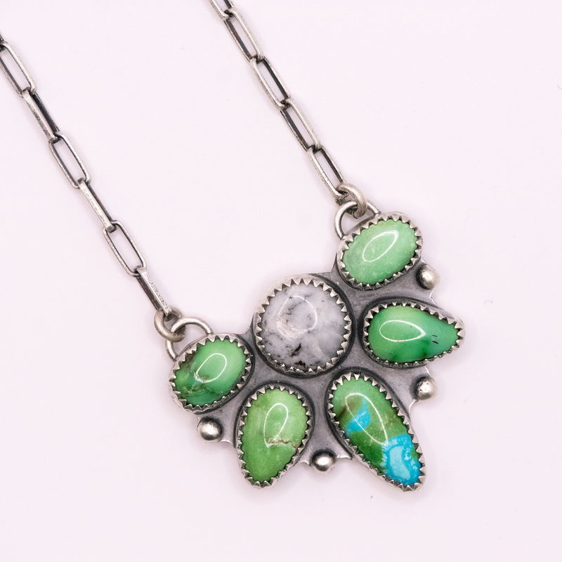 Soulshine Pendant: Sonoran Gold, Verde Valley, White Buffalo Turquoise
