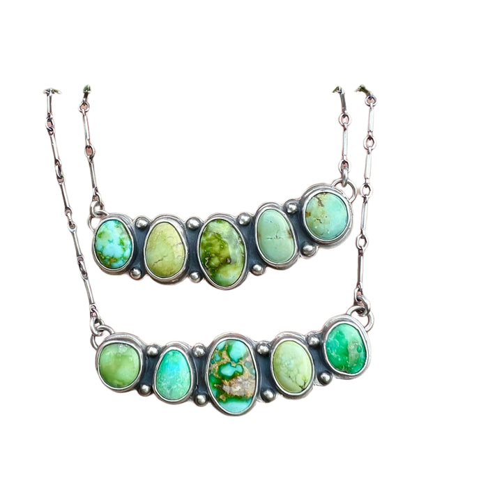 Sonoran Gold & Verde Valley Turquoise Horizontal Stone Collector Necklace