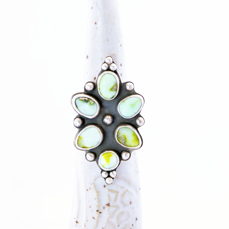 Dawnflower Ring / Palomino Variscite / U.S. Size 9 1/2
