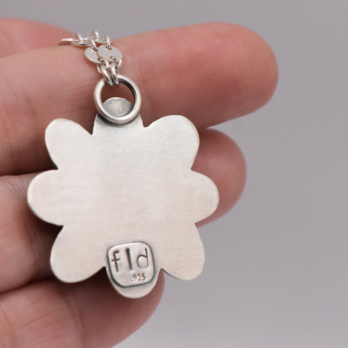 Soul Flower Pendant: Verde Valley & White Buffalo Turquoise