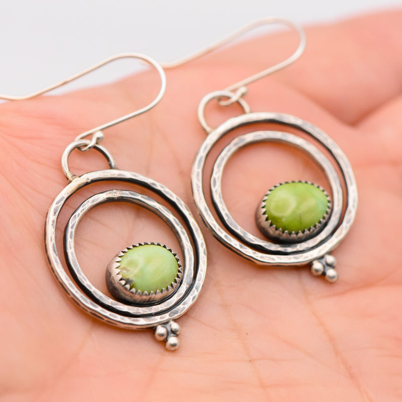 Verde Valley Turquoise & Sterling Silver Double Hoop Earrings