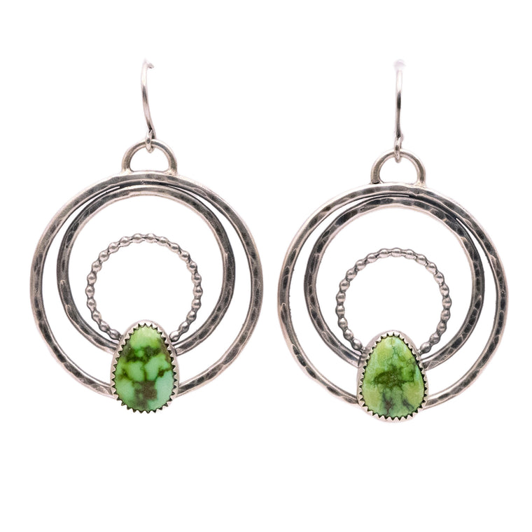 Verde Valley Turquoise & Sterling Silver Triple Hoops Earrings