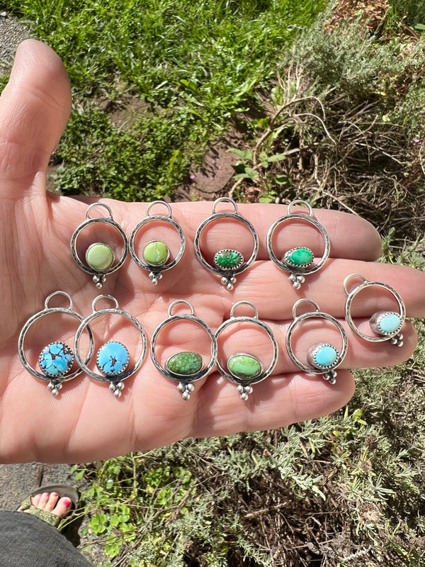 Verde Valley Turquoise & Sterling Silver Hoops Earrings