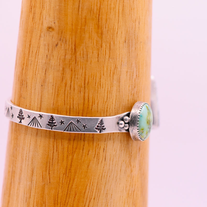 Verde Valley & White Buffalo Turquoise Sterling Silver Reverse Cuff