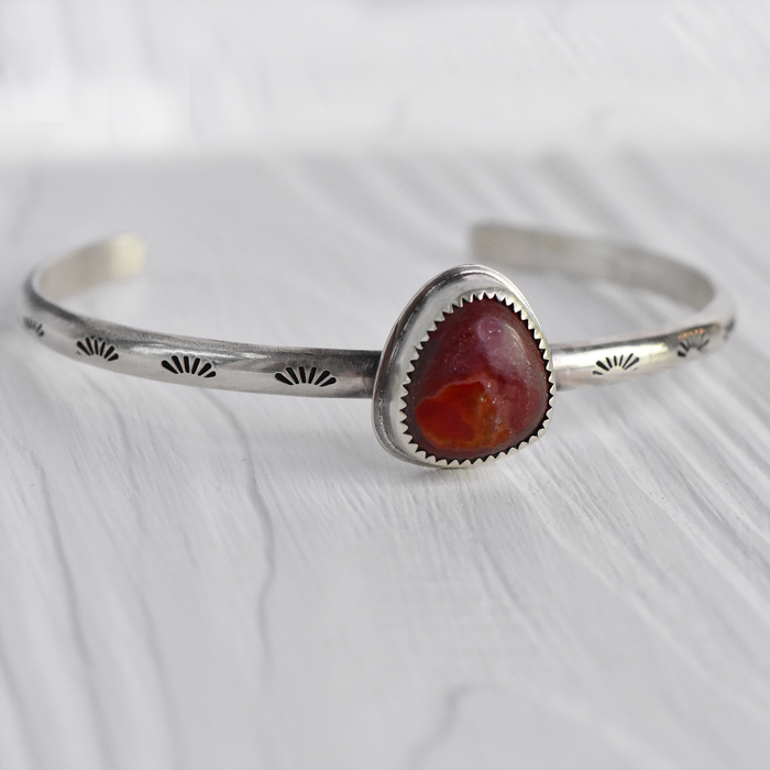 Mexican Fire Opal and Sterling Silver Cuff