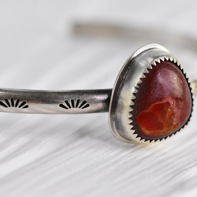Mexican Fire Opal and Sterling Silver Cuff