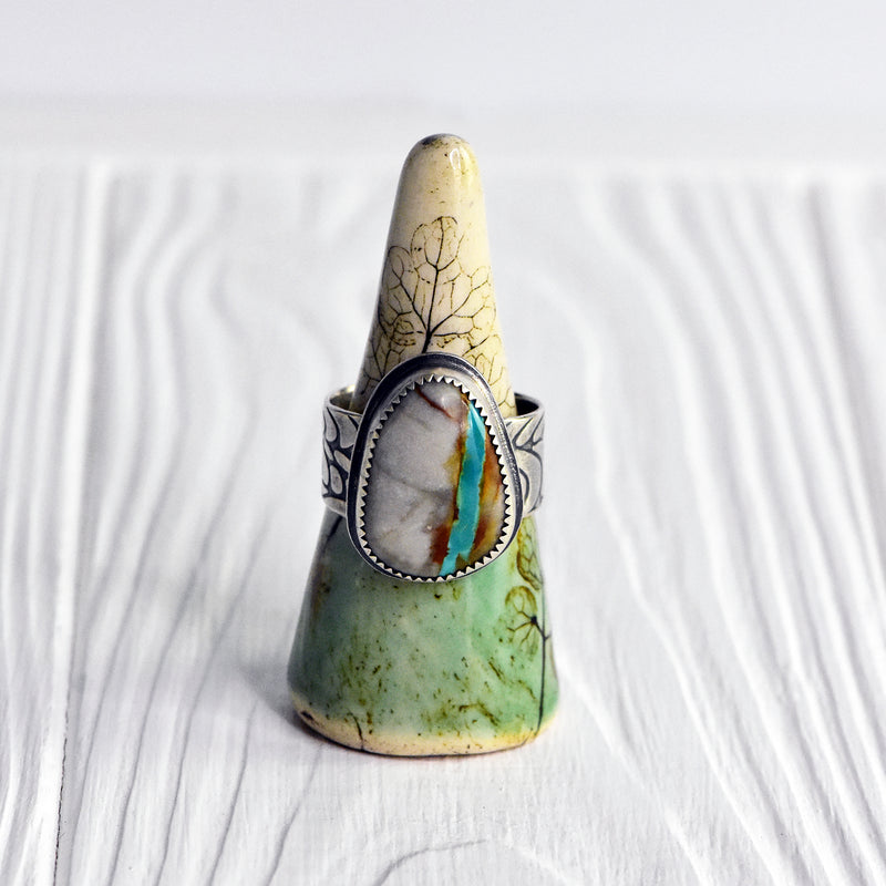 Royston Ribbon Turquoise and Sterling Silver Ring - U.S. Size 10