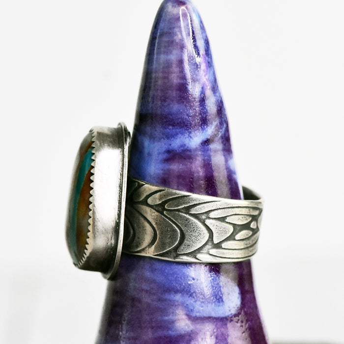 Royston Ribbon Turquoise and Sterling Silver Ring - U.S. Size 10