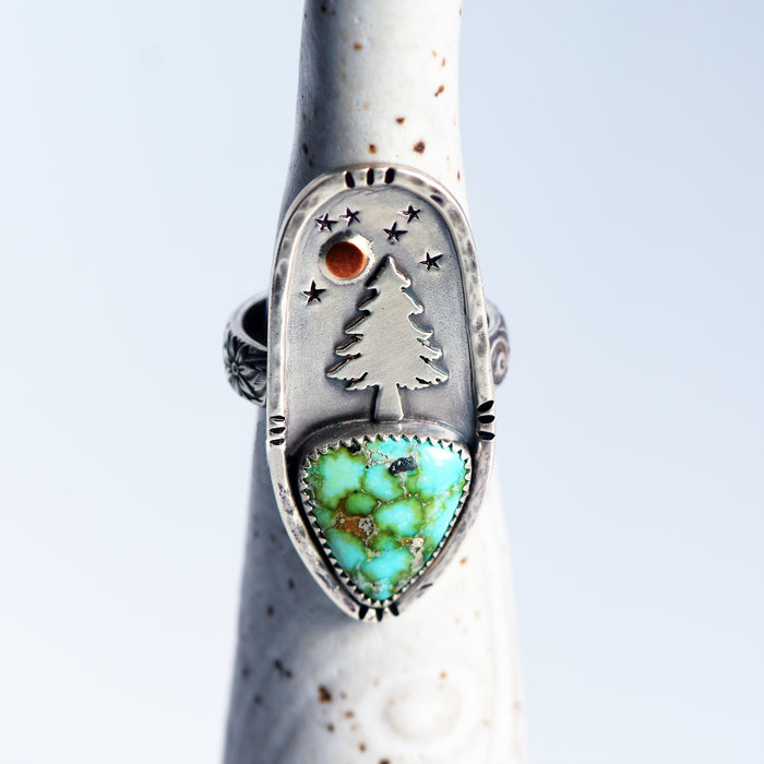 Sterling Silver & Turquoise Forest Rings ~ 1 Available