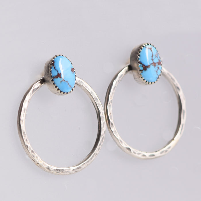 Golden Hill Turquoise & Sterling Silver Post Hoops