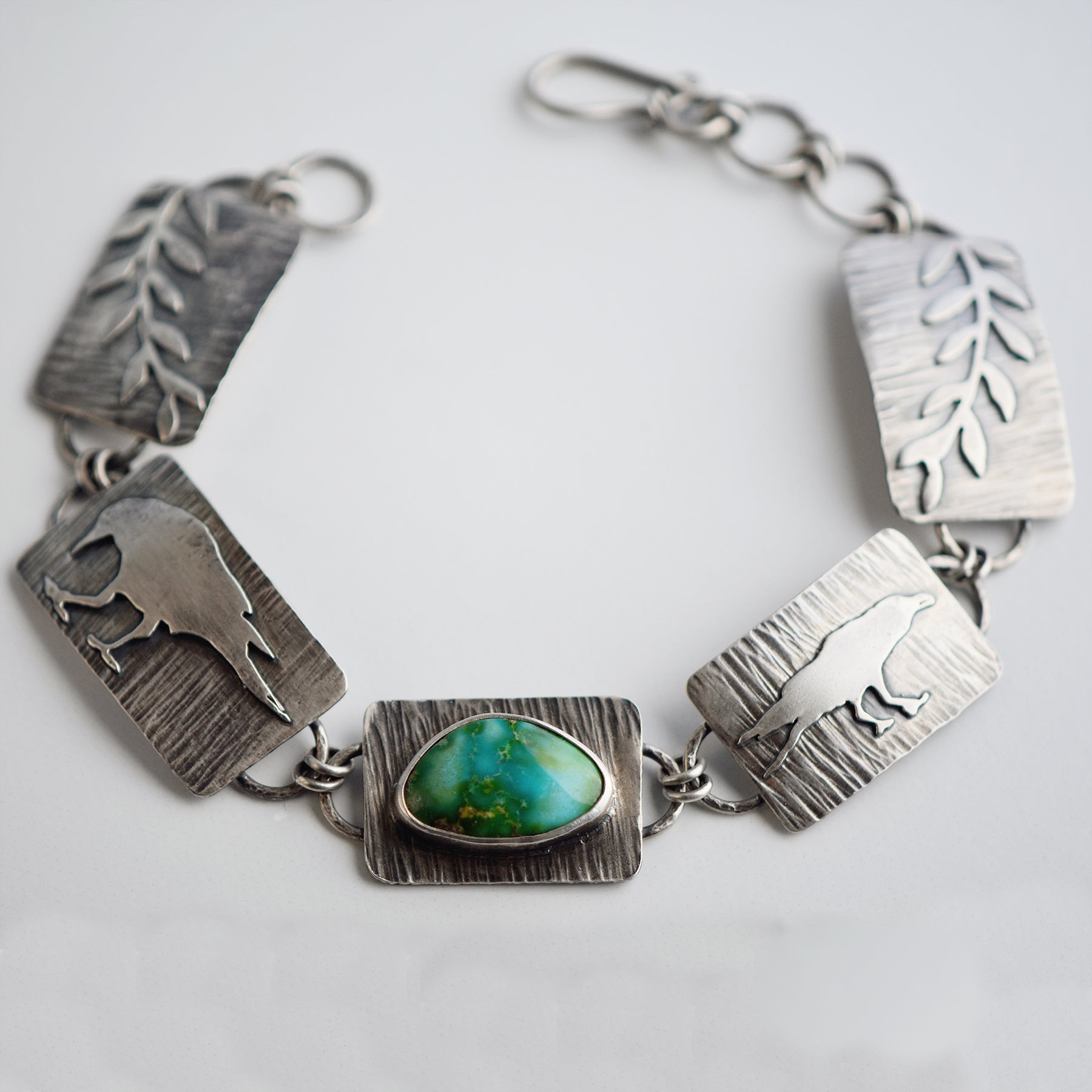 Raven Magic Sterling Silver & Sonoran Gold Turquoise Bracelet