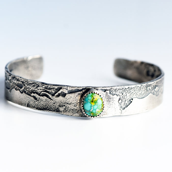 Sterling Silver & Sonoran Gold Turquoise Reticulated Cuff