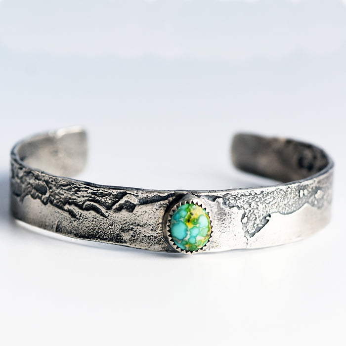 Sterling Silver & Sonoran Gold Turquoise Reticulated Cuff