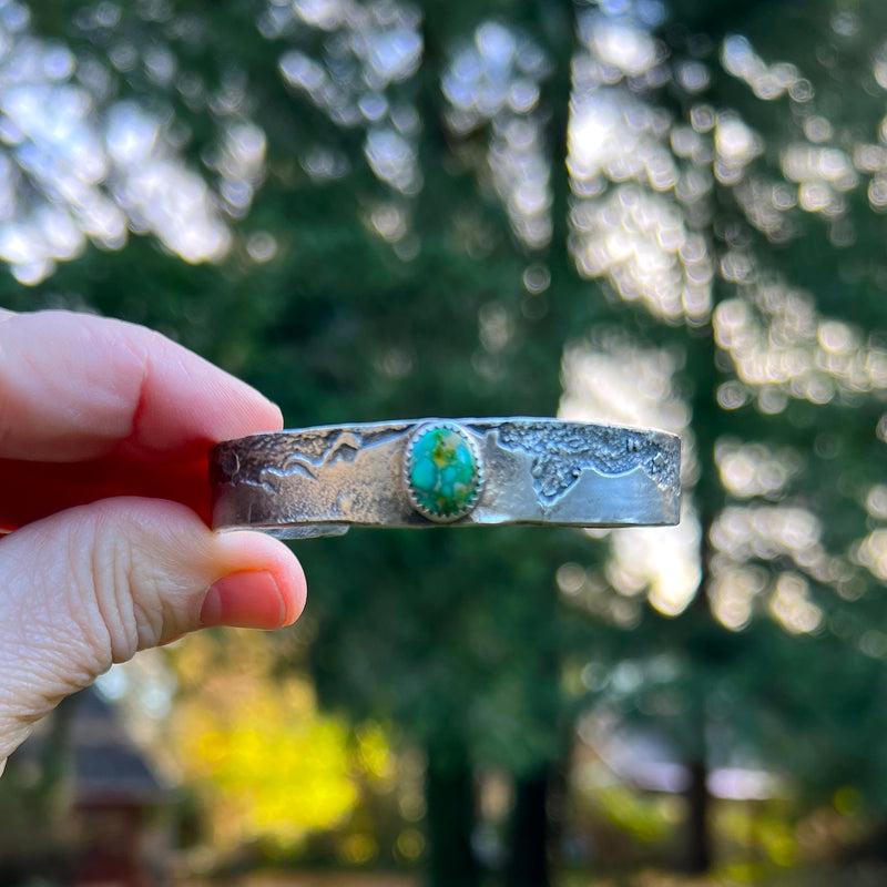 Sterling Silver & Sonoran Gold Turquoise Reticulated Cuff