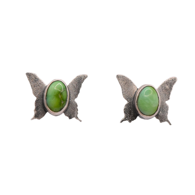 Sterling Silver & Verde Valley Turquoise Butterfly Stud Earrings