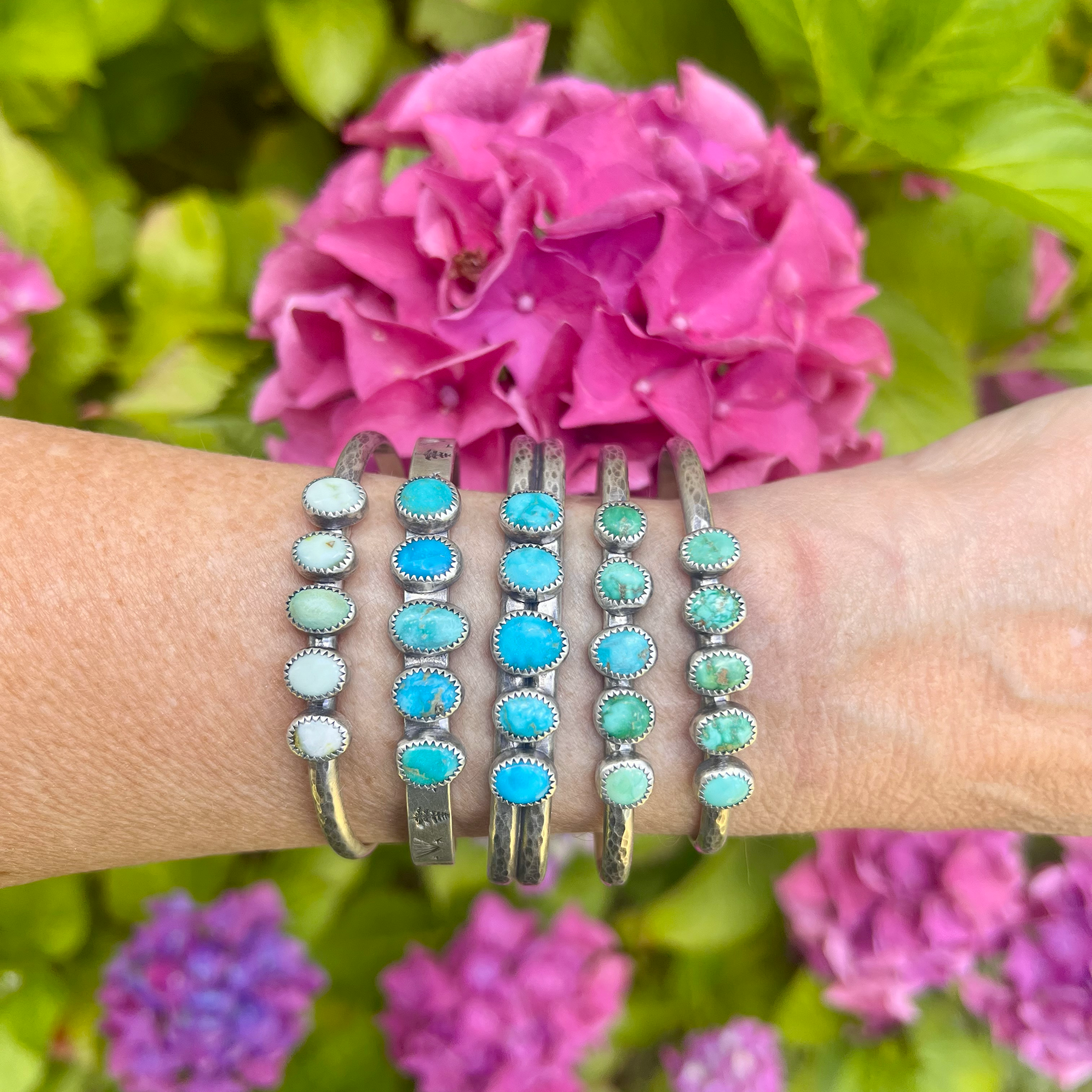 Coming Soon: Emerald Valley Turquoise + Palomino Variscite + Sterling Silver Cuffs