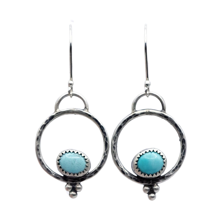 Dry Creek Turquoise & Sterling Silver Hoops Earrings