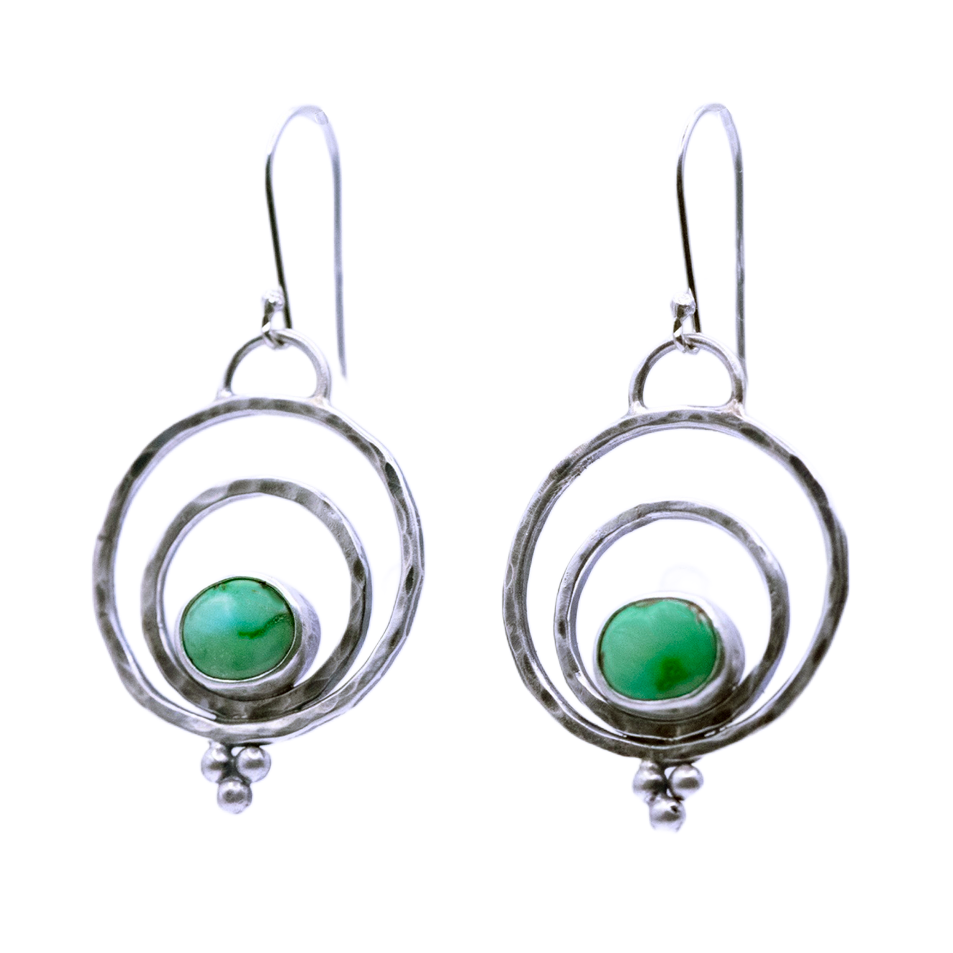 Verde Valley Turquoise & Sterling Silver Orbit Earrings