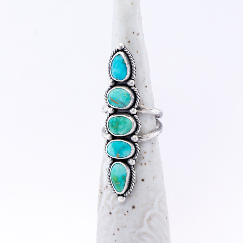 Emerald Valley Turquoise Stacked Ring / U.S. Size 9