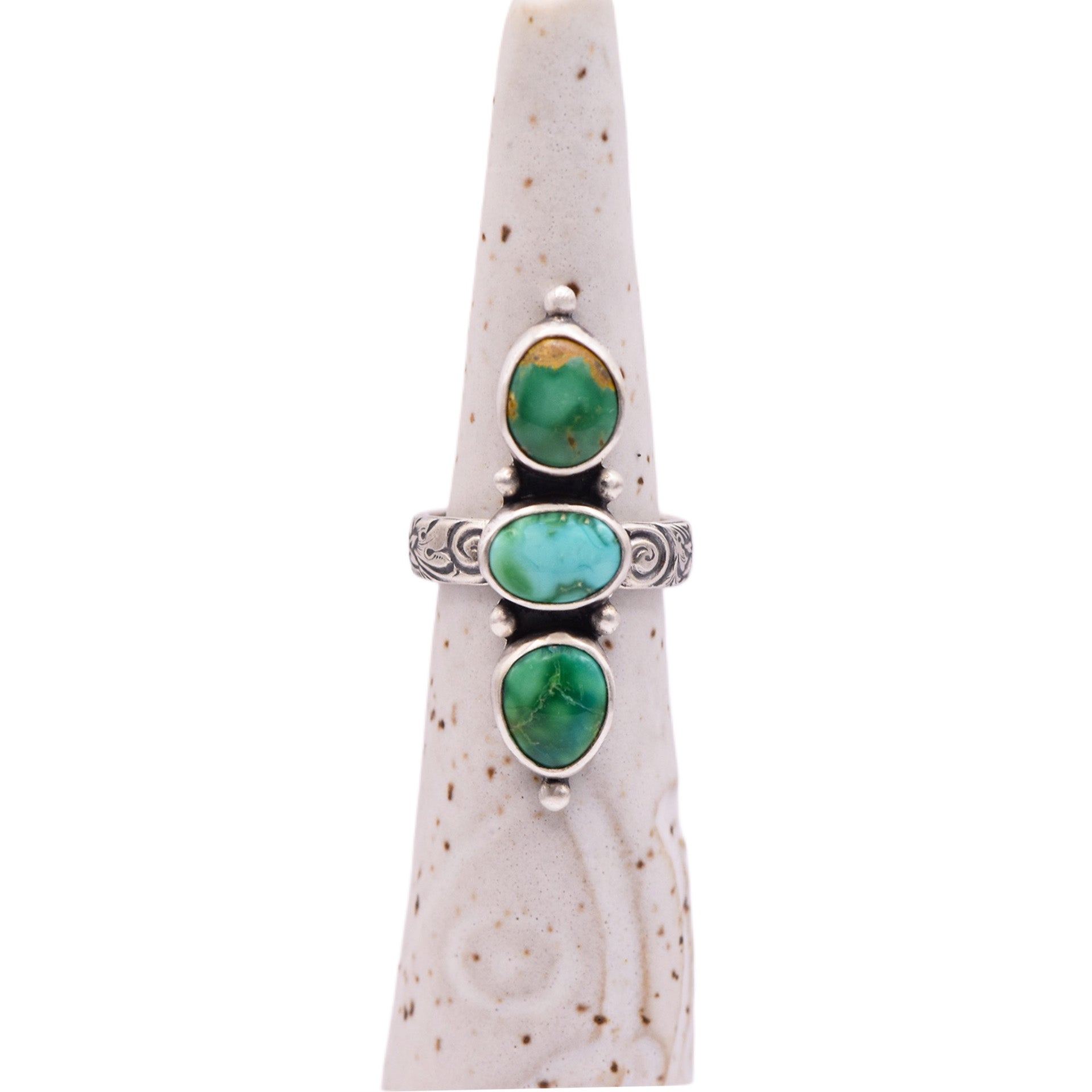 Emerald Valley Turquoise Triple Stacked Ring / U.S. Size 8