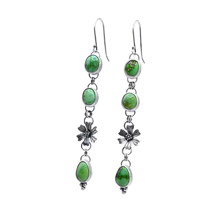 Verde Valley Turquoise & Sterling Silver Flower Earrings