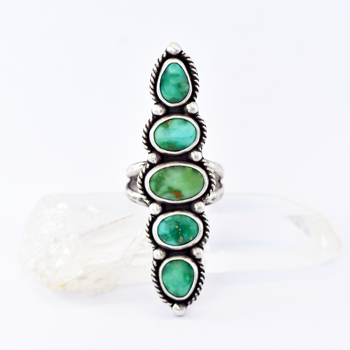 Emerald Valley Turquoise Stacked Ring / U.S. Size 6 1/2