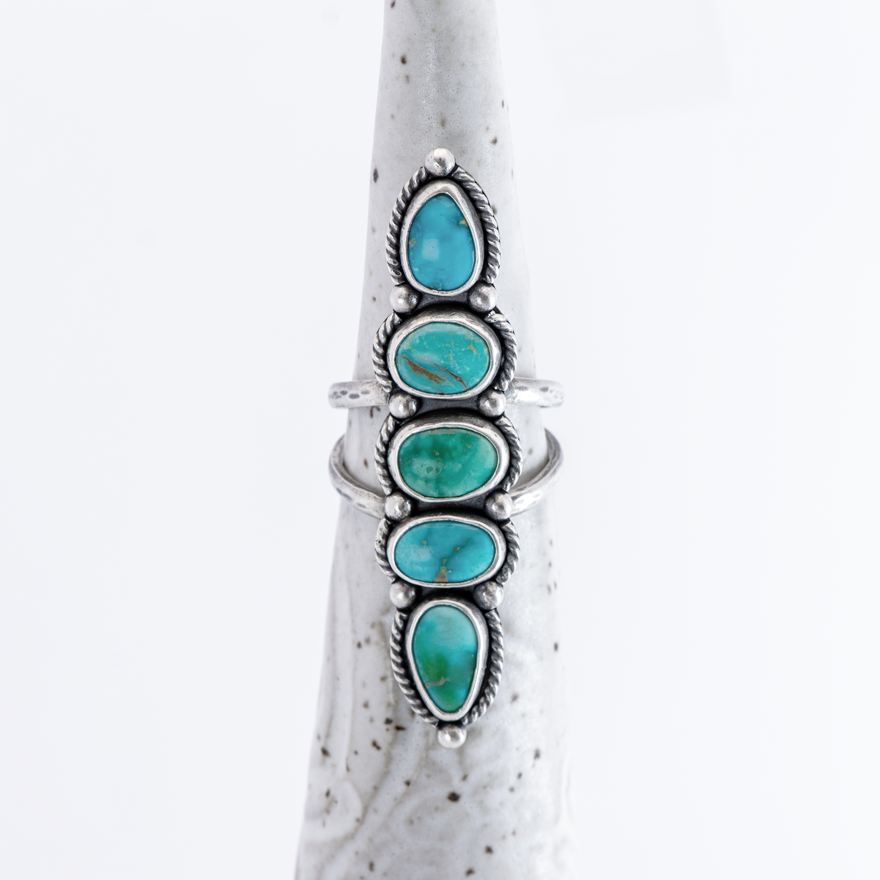 Emerald Valley Turquoise Stacked Ring / U.S. Size 9