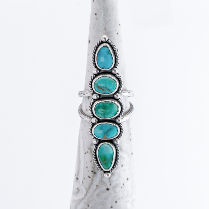 Emerald Valley Turquoise Stacked Ring / U.S. Size 9