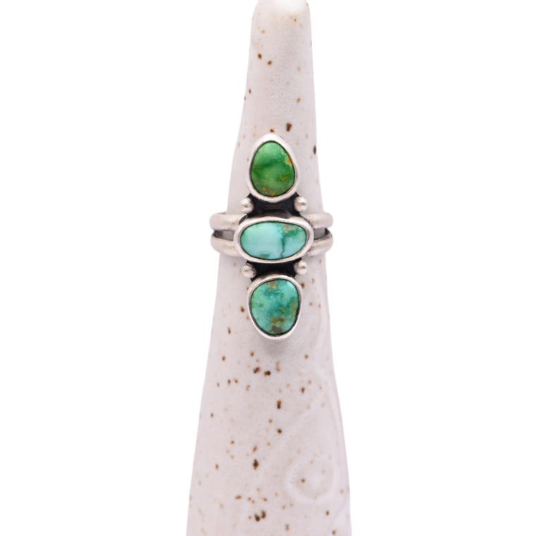 Emerald Valley Turquoise Triple Stacked Ring / U.S. Size 6