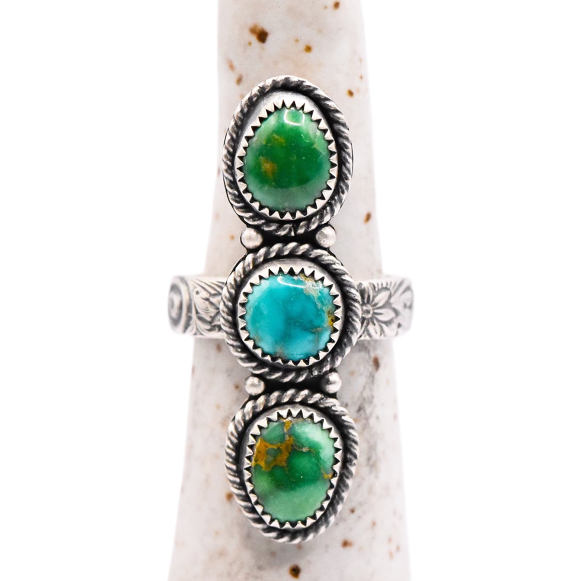 Emerald Valley Turquoise Triple Stacked Ring / U.S. Size 6 1/4