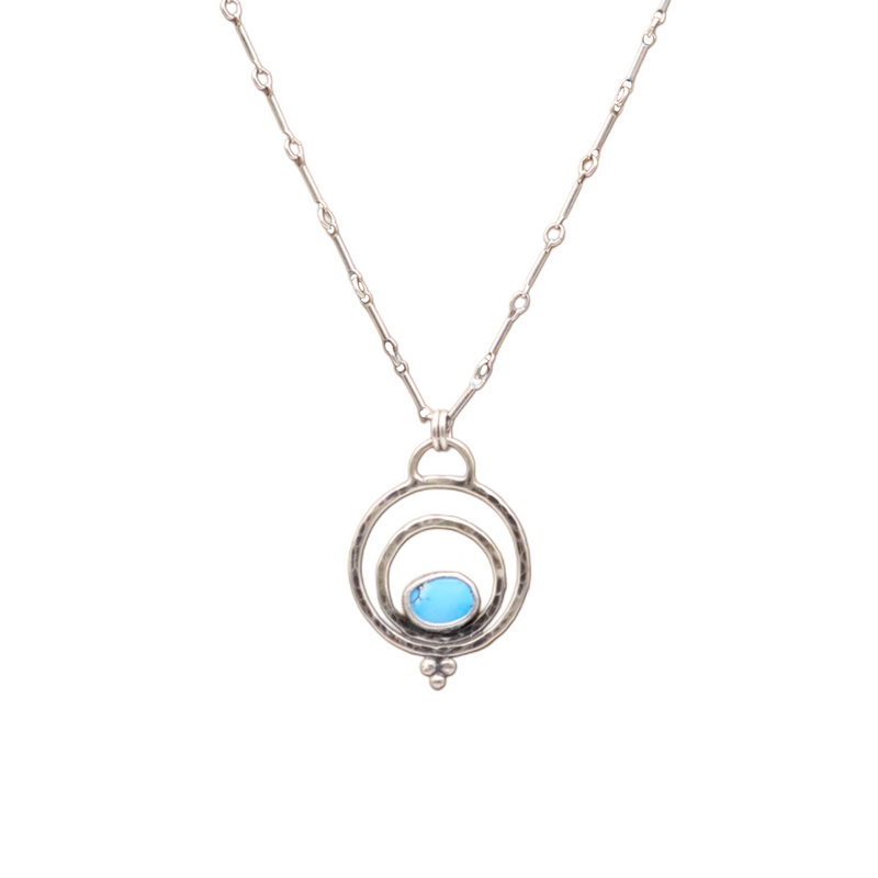 Golden Hills Turquoise Sterling Silver Orbit Pendant