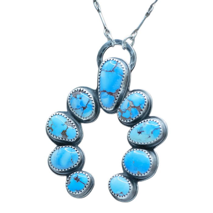 Golden Hills Turquoise & Sterling Silver Horseshoe Necklace