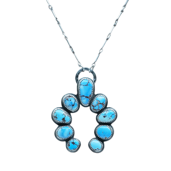 Golden Hills Turquoise & Sterling Silver Horseshoe Necklace