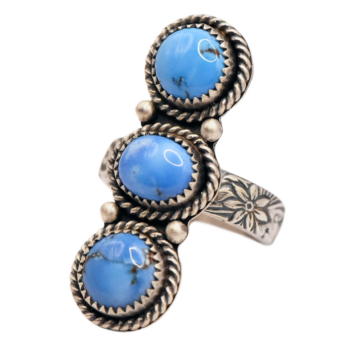 Golden Hills Turquoise Triple Stacked Ring / U.S. Size 7