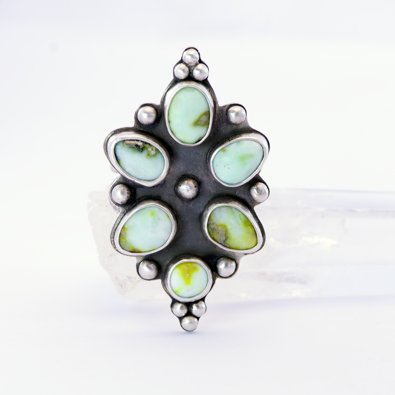 Dawnflower Ring / Palomino Variscite / U.S. Size 9 1/2