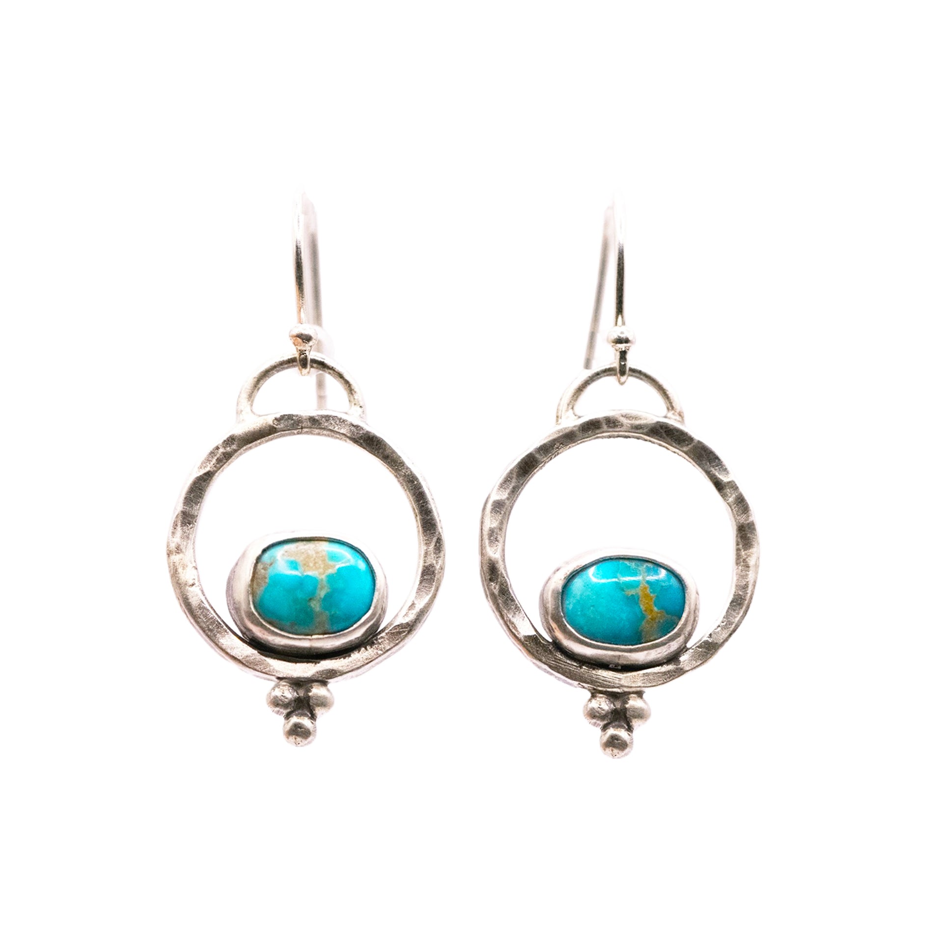 Sonoran Mountain Turquoise & Sterling Silver Orbit Earrings