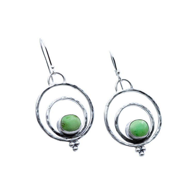 Verde Valley Turquoise & Sterling Silver Orbit Earrings