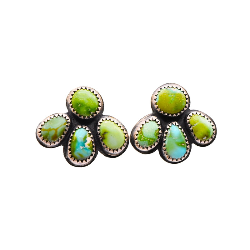 Verde Valley Turquoise & Sterling Silver Bloom Studs