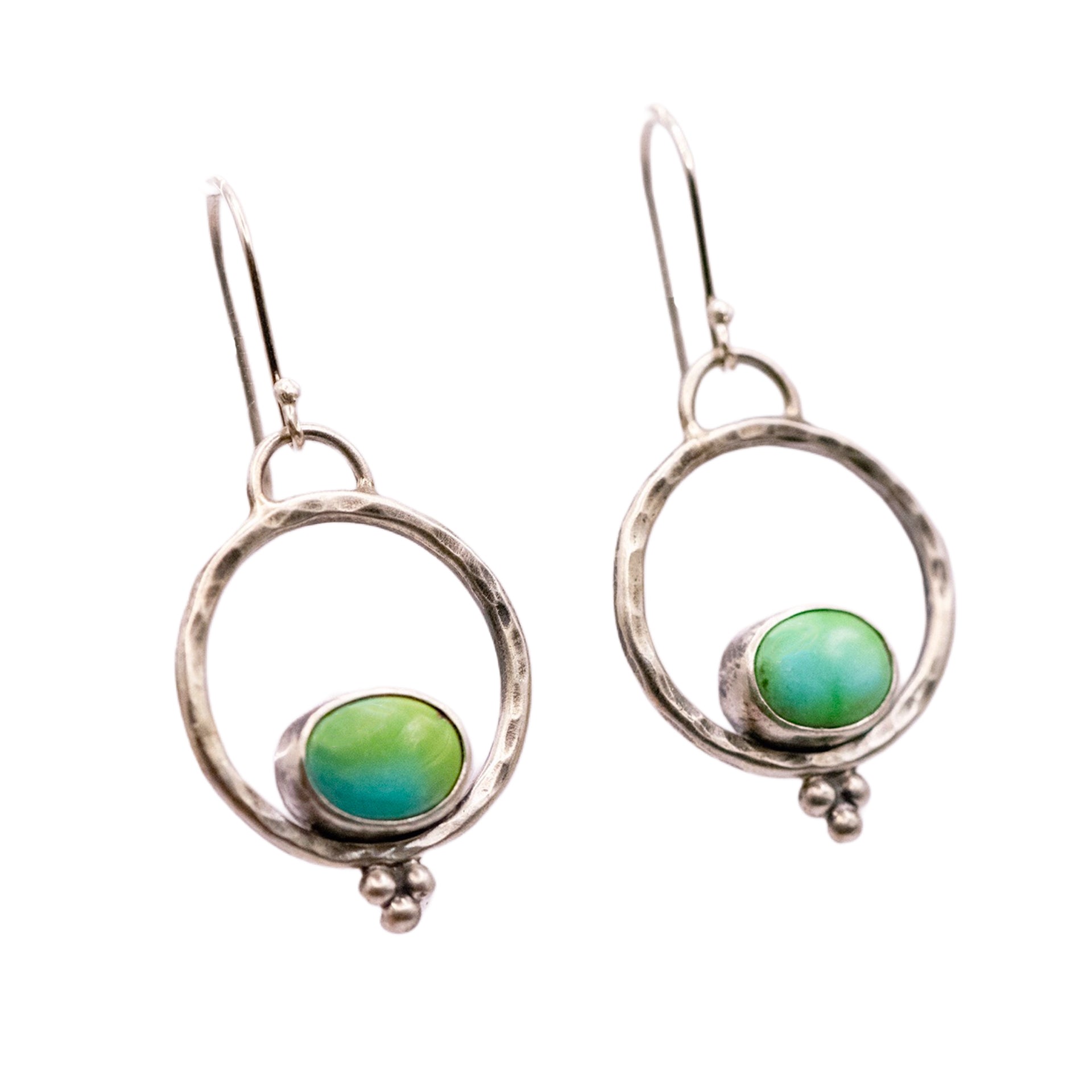 Verde Valley Turquoise & Sterling Silver Orbit Earrings