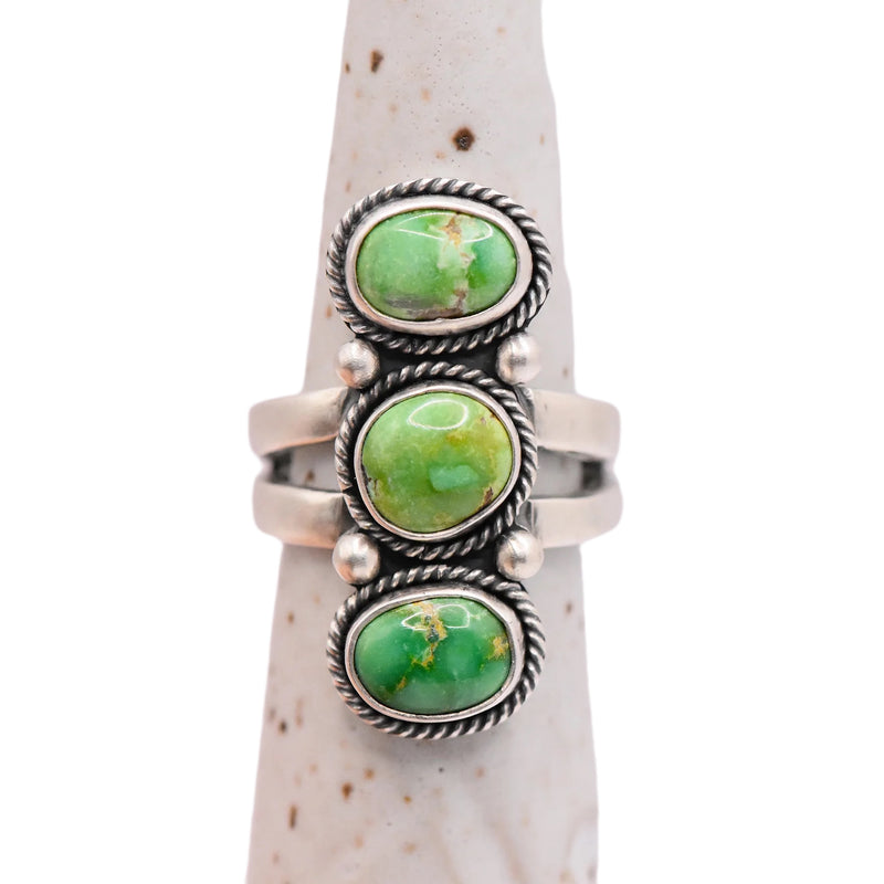 Verde Valley Turquoise Triple Stone Ring  / U.S. Size 7