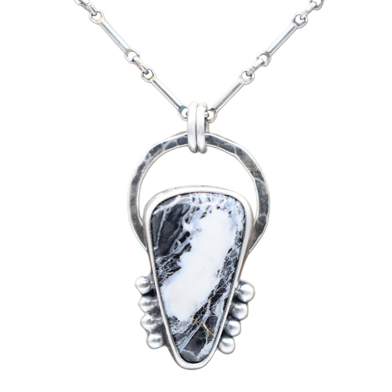 White Buffalo & Sterling Silver Pendant