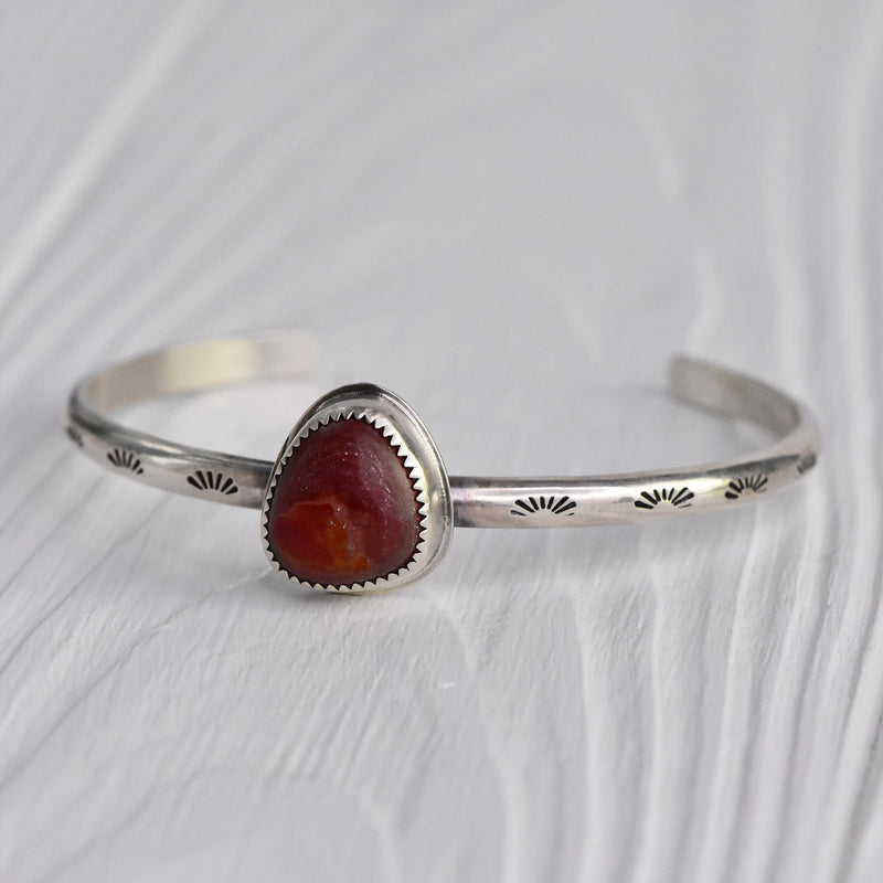 Mexican Fire Opal and Sterling Silver Cuff