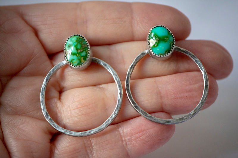 Stone Collector Post Hoops with Sonoran Gold Turquoise