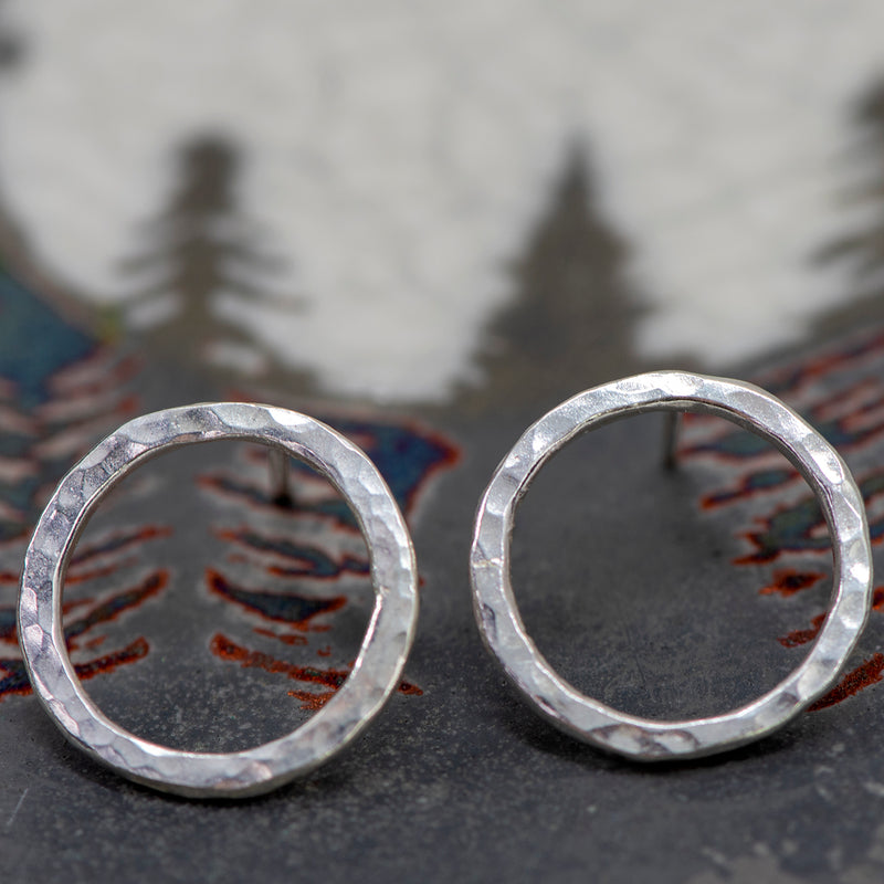 MADE TO ORDER: Sterling Silver Hammered Hoops