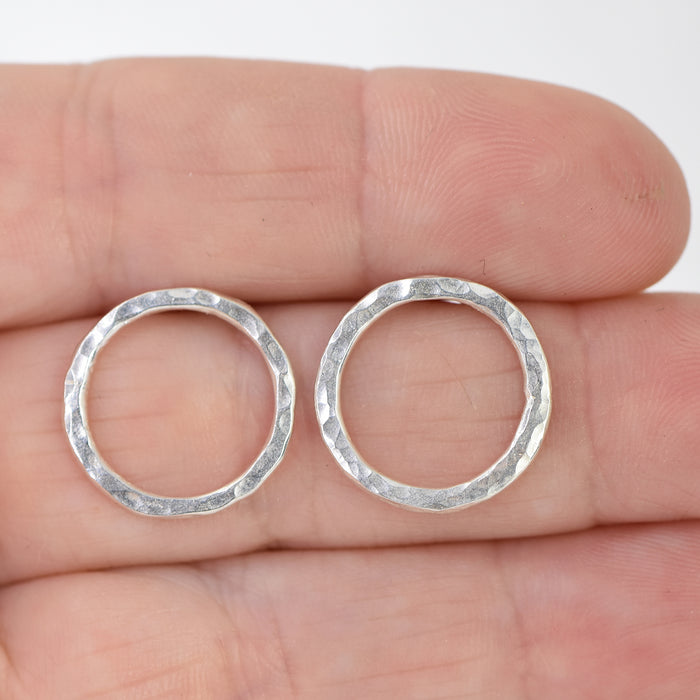 MADE TO ORDER: Sterling Silver Hammered Hoops