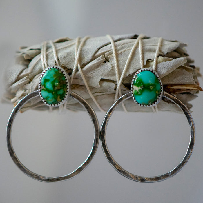 Stone Collector Post Hoops with Sonoran Gold Turquoise