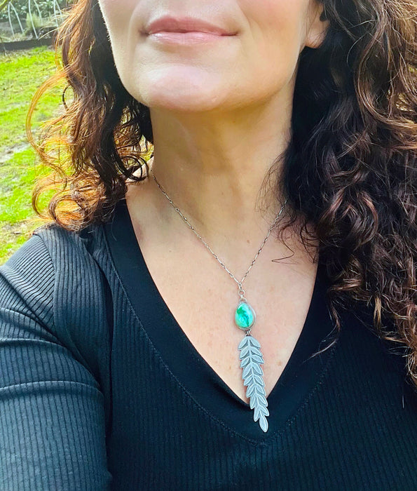 Verde Valley Turquoise & Sterling Silver Fern Necklace