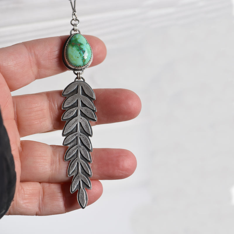 Verde Valley Turquoise & Sterling Silver Fern Necklace