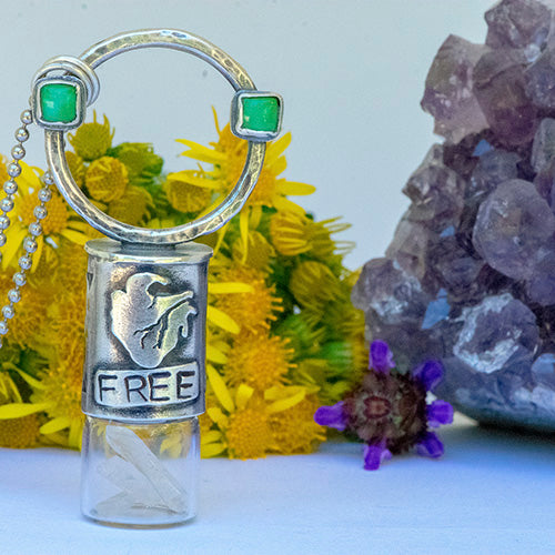 Essential Oil Rollerball  Necklace - Warrior Heart - "FREE"