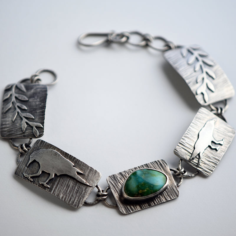 Raven Magic Sterling Silver & Sonoran Gold Turquoise Bracelet